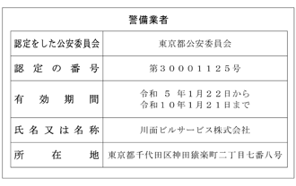 警備業者標識